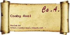 Csaby Axel névjegykártya